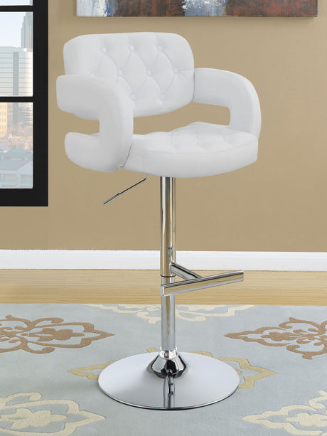 Adjustable Bar Stool - Brandi Adjustable Bar Stool Chrome and White