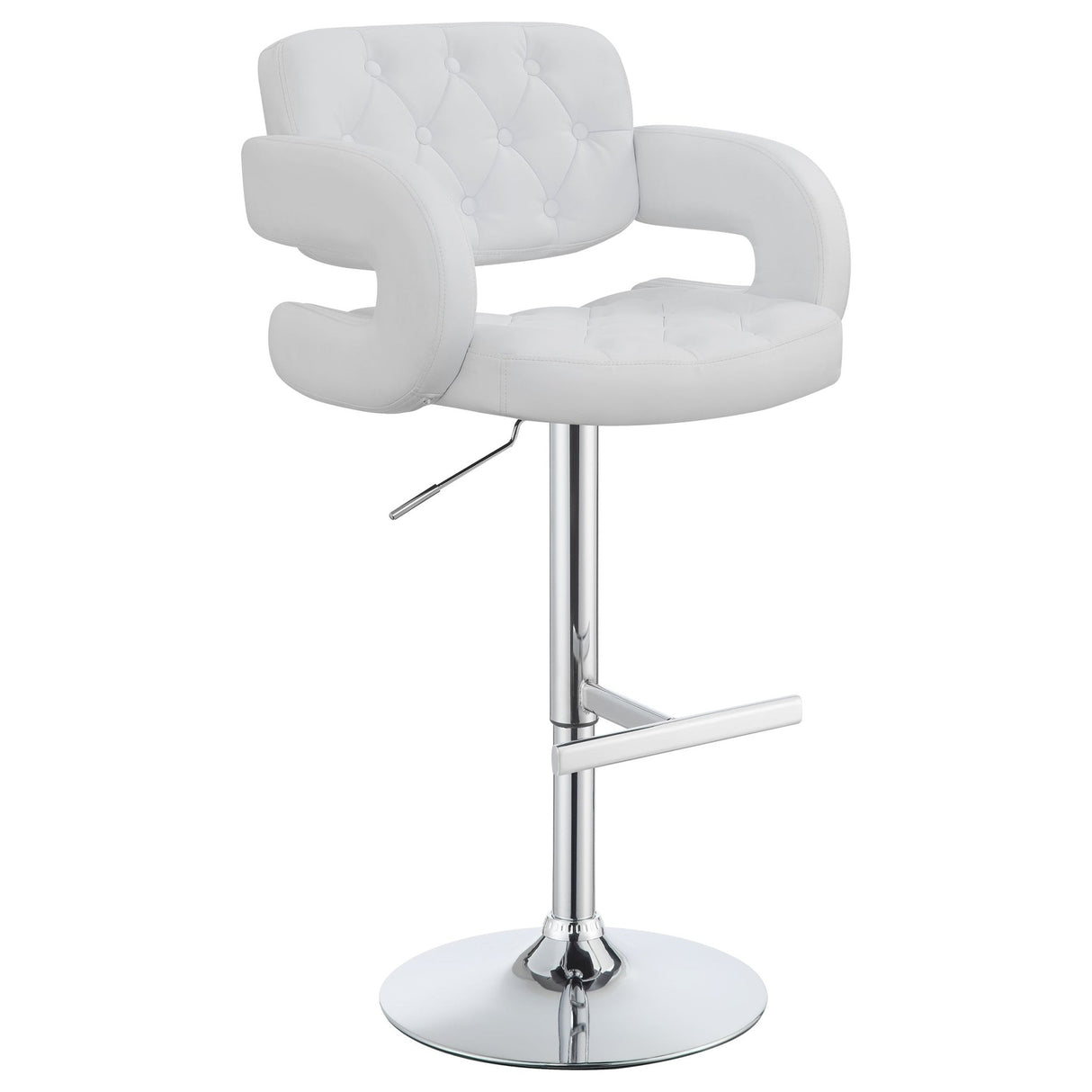 Brandi Adjustable Bar Stool Chrome and White | Coaster - 102557 - Home Elegance USA - 1