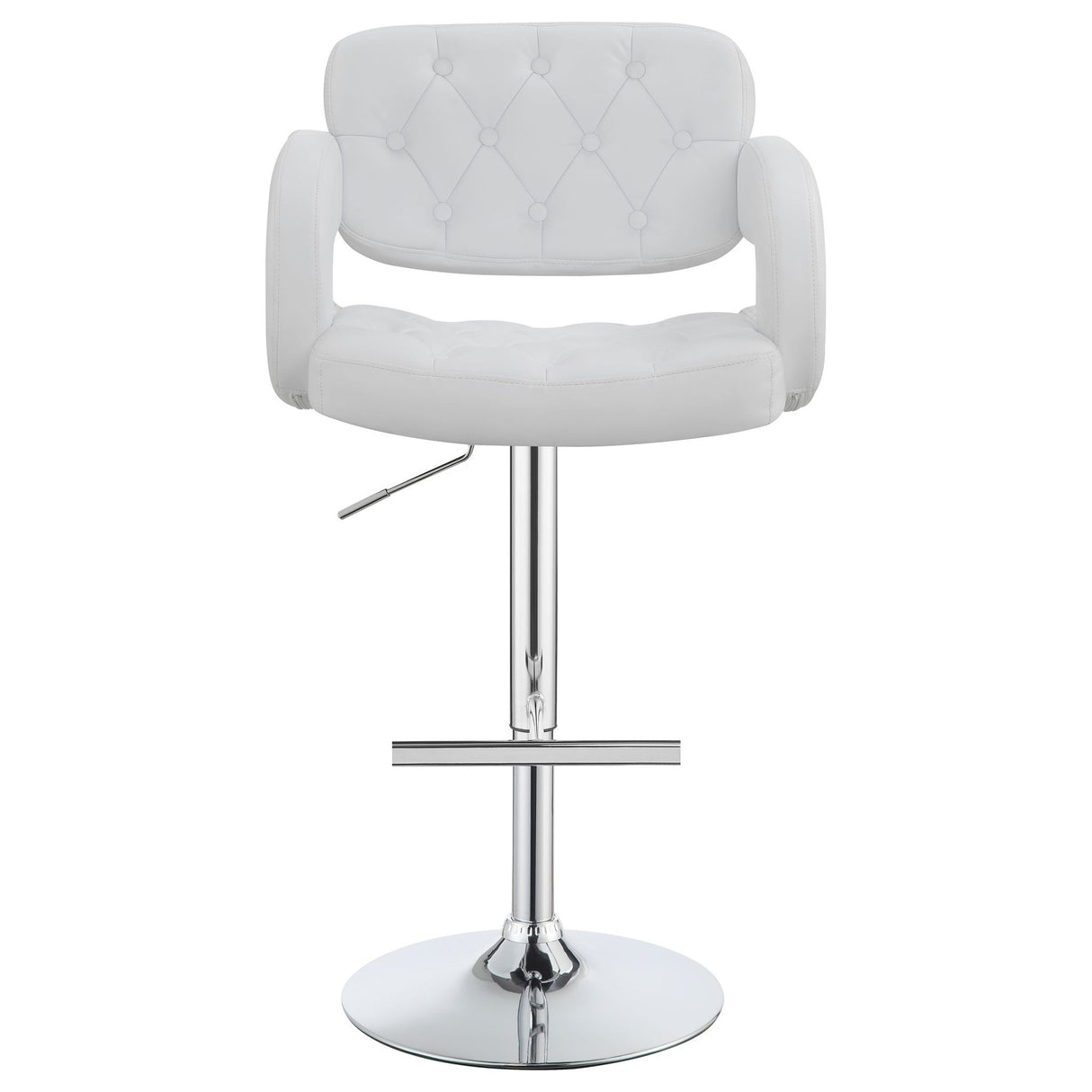 Brandi Adjustable Bar Stool Chrome and White | Coaster - 102557 - Home Elegance USA - 4