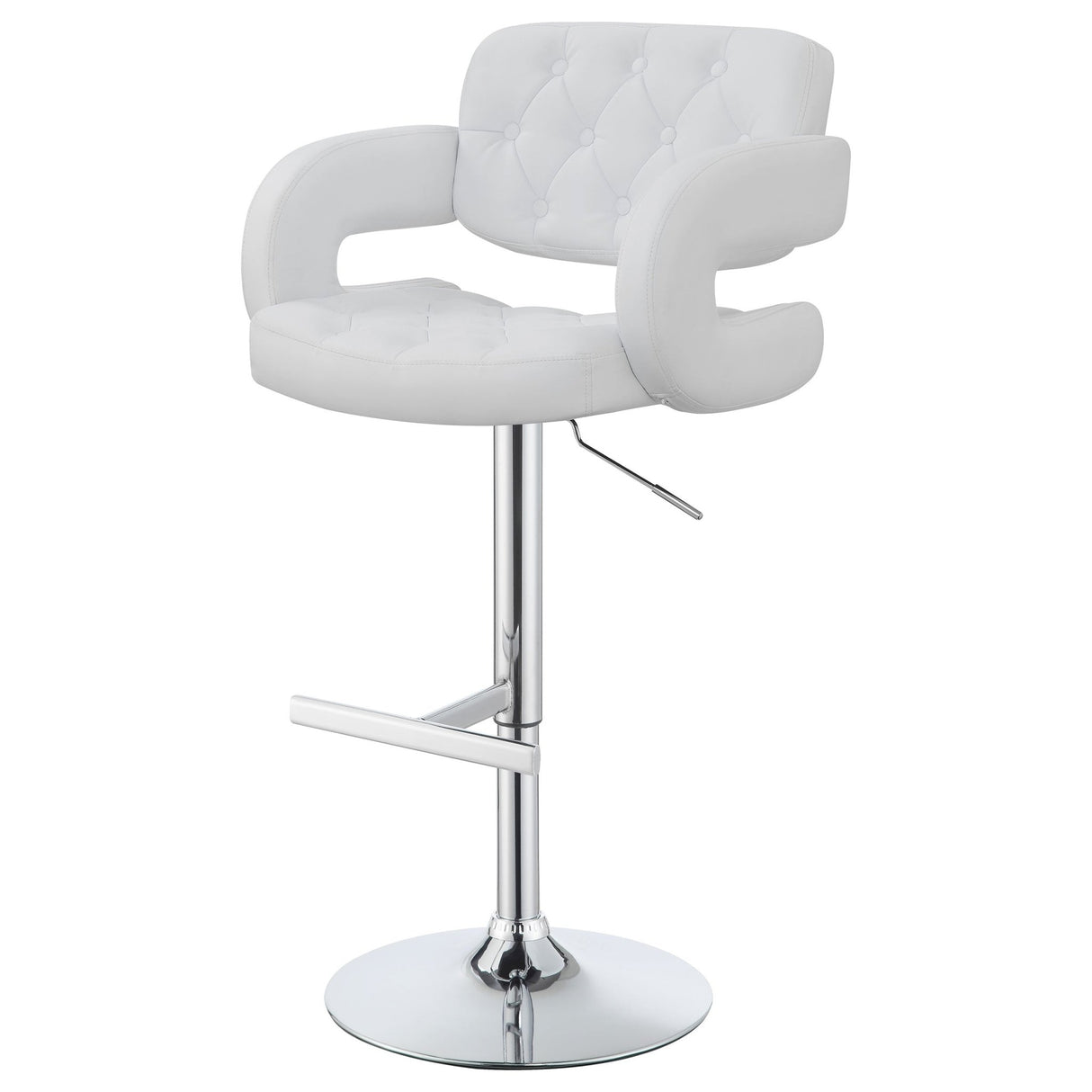 Brandi Adjustable Bar Stool Chrome and White | Coaster - 102557 - Home Elegance USA - 5