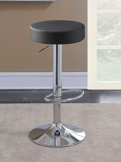 Adjustable Bar Stool - Ramses 29" Adjustable Bar Stool Chrome and Black