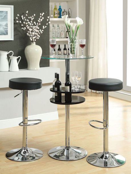 Adjustable Bar Stool - Ramses 29" Adjustable Bar Stool Chrome and Black