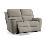 Henry Power Reclining Loveseat With Power Headrests & Lumbar - Fog | Flexsteel