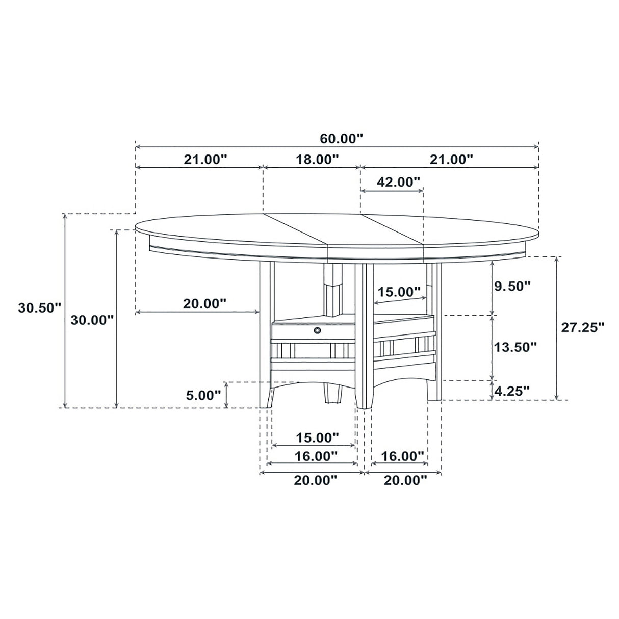 Dining Table - Lavon Dining Table with Storage Espresso