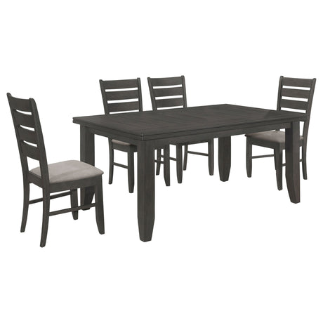 Dalila 5 - piece Rectangular Dining Set Grey and Dark Grey - 102721GRY - S5 - image - 2