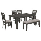 Dalila 6 - piece Rectangular Dining Set Grey and Dark Grey | Coaster | Home Elegance USA