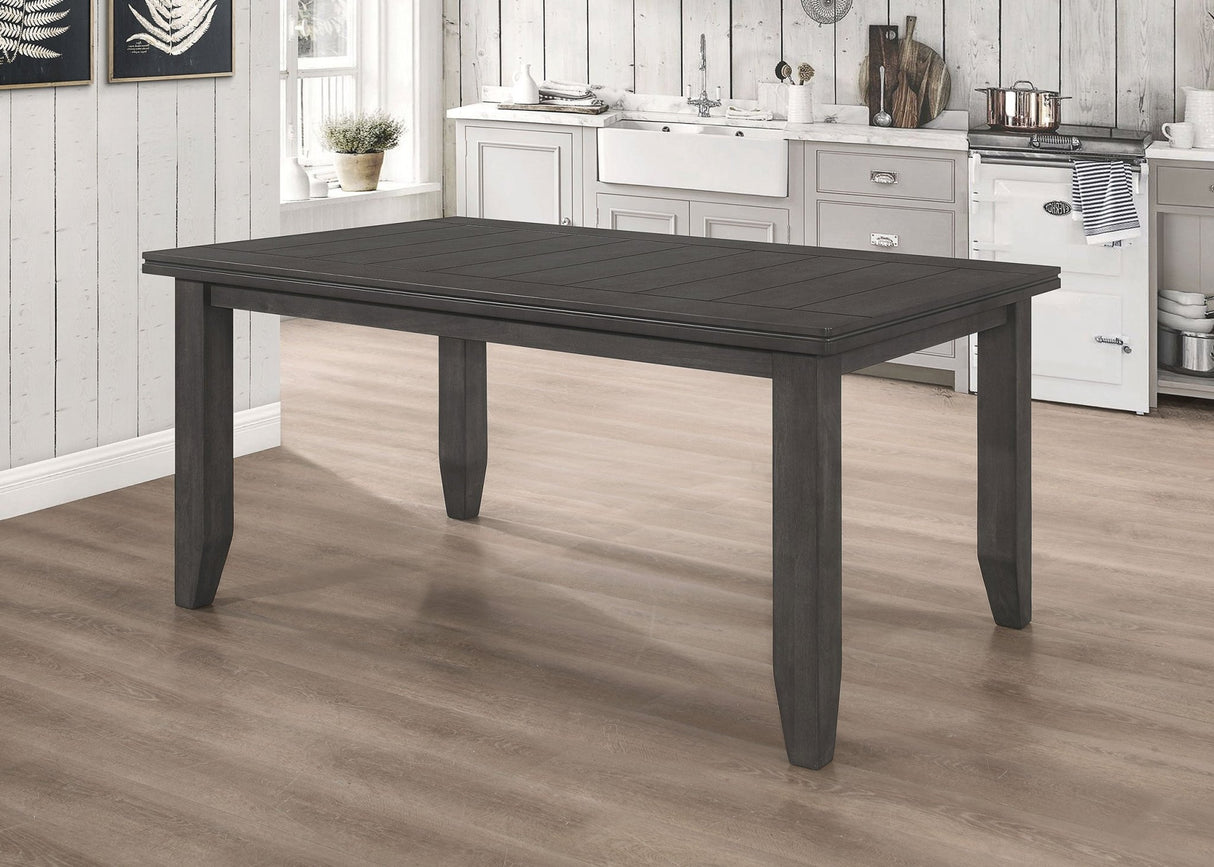 Dalila Rectangular Plank Top Dining Table Dark Grey | Coaster | Home Elegance USA