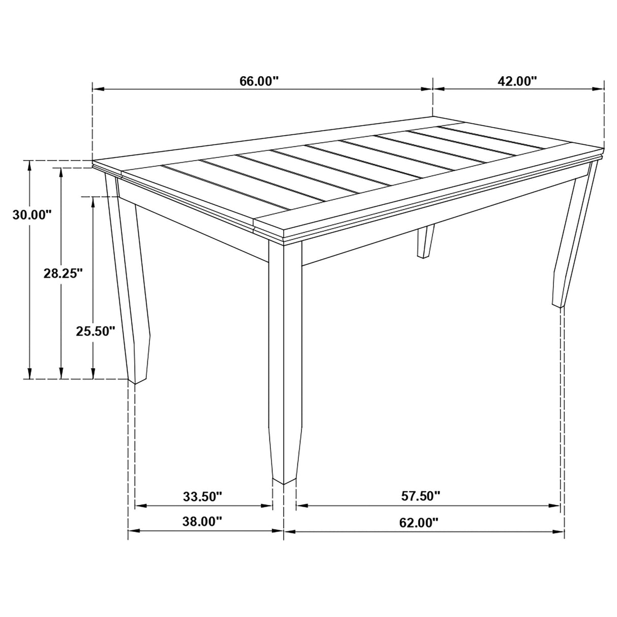 Dalila Rectangular Plank Top Dining Table Dark Grey | Coaster | Home Elegance USA