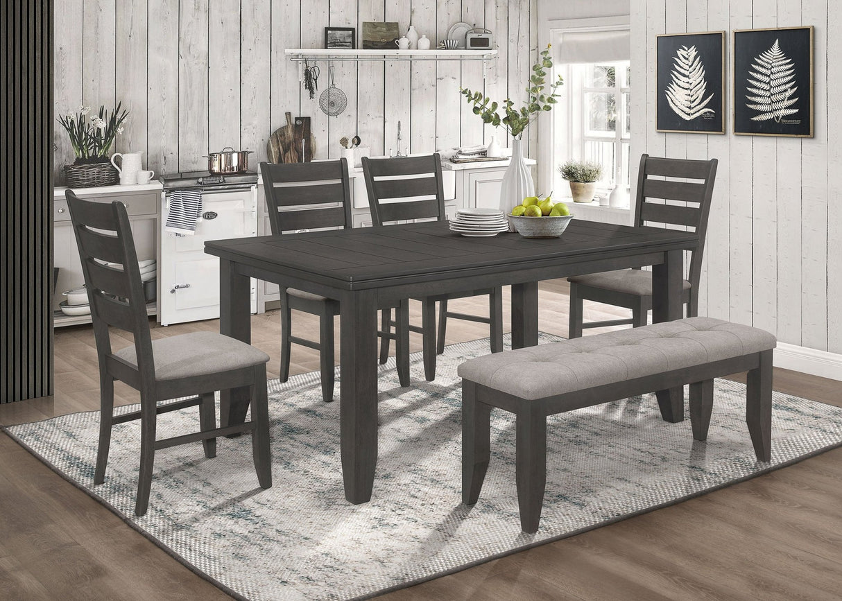 Dalila Rectangular Plank Top Dining Table Dark Grey | Coaster - 102721GRY - Home Elegance USA - 9