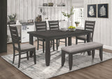 Dalila Rectangular Plank Top Dining Table Dark Grey | Coaster | Home Elegance USA