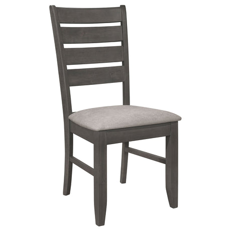 Dalila Ladder Back Side Chair (Set of 2) Grey and Dark Grey | Coaster - 102722GRY - Home Elegance USA - 3