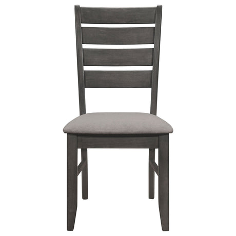 Dalila Ladder Back Side Chair (Set of 2) Grey and Dark Grey | Coaster - 102722GRY - Home Elegance USA - 4