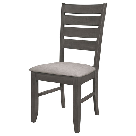 Dalila Ladder Back Side Chair (Set of 2) Grey and Dark Grey | Coaster - 102722GRY - Home Elegance USA - 5