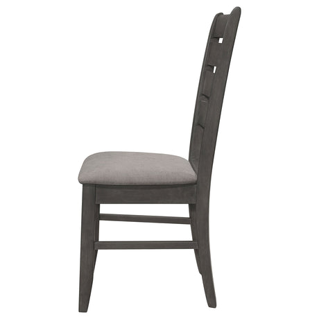 Dalila Ladder Back Side Chair (Set of 2) Grey and Dark Grey | Coaster - 102722GRY - Home Elegance USA - 6