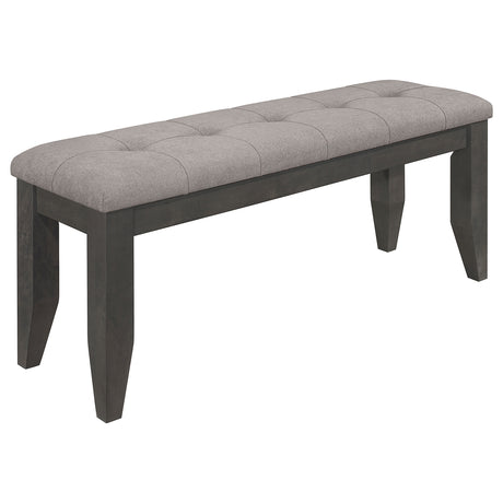 Bench - Dalila Padded Cushion Bench Grey and Dark Grey