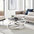 Aurora Chic Coffee Table // Chrome and Black Marble  | Finesse - Home Elegance USA