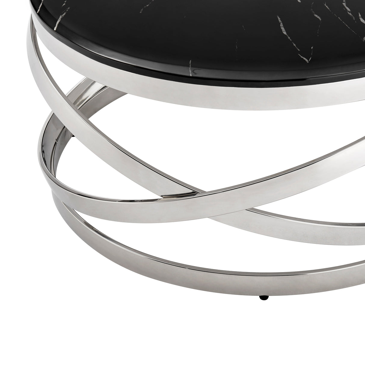 Aurora Chic Coffee Table // Chrome and Black Marble  | Finesse