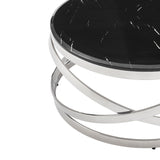 Aurora Chic Coffee Table // Chrome and Black Marble  | Finesse