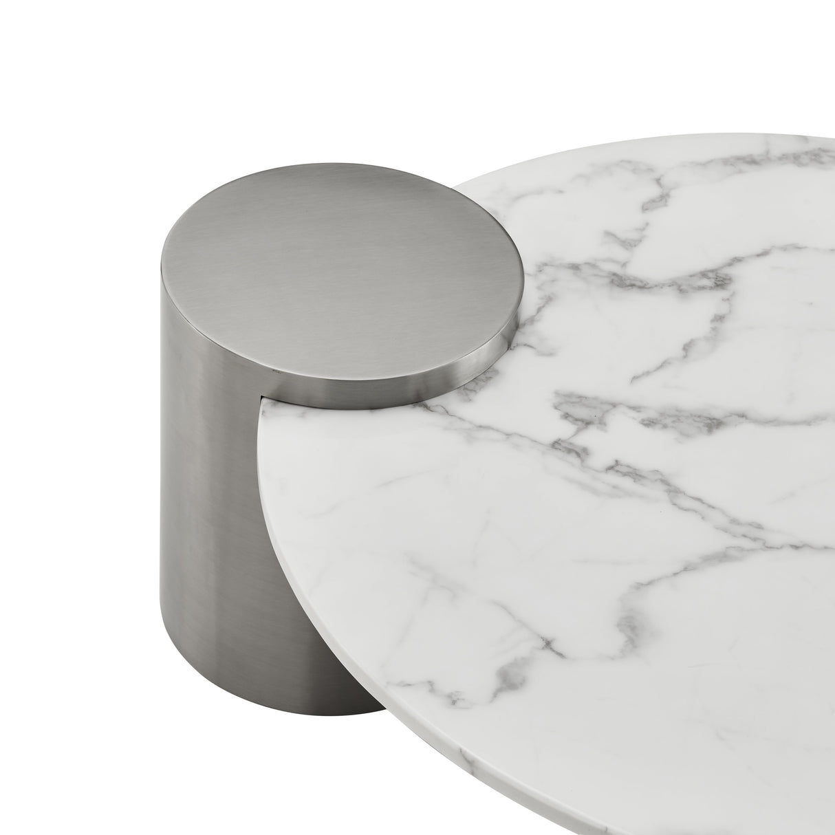Twin Halo Marble-Top Coffee Table Set  | Finesse - Home Elegance USA