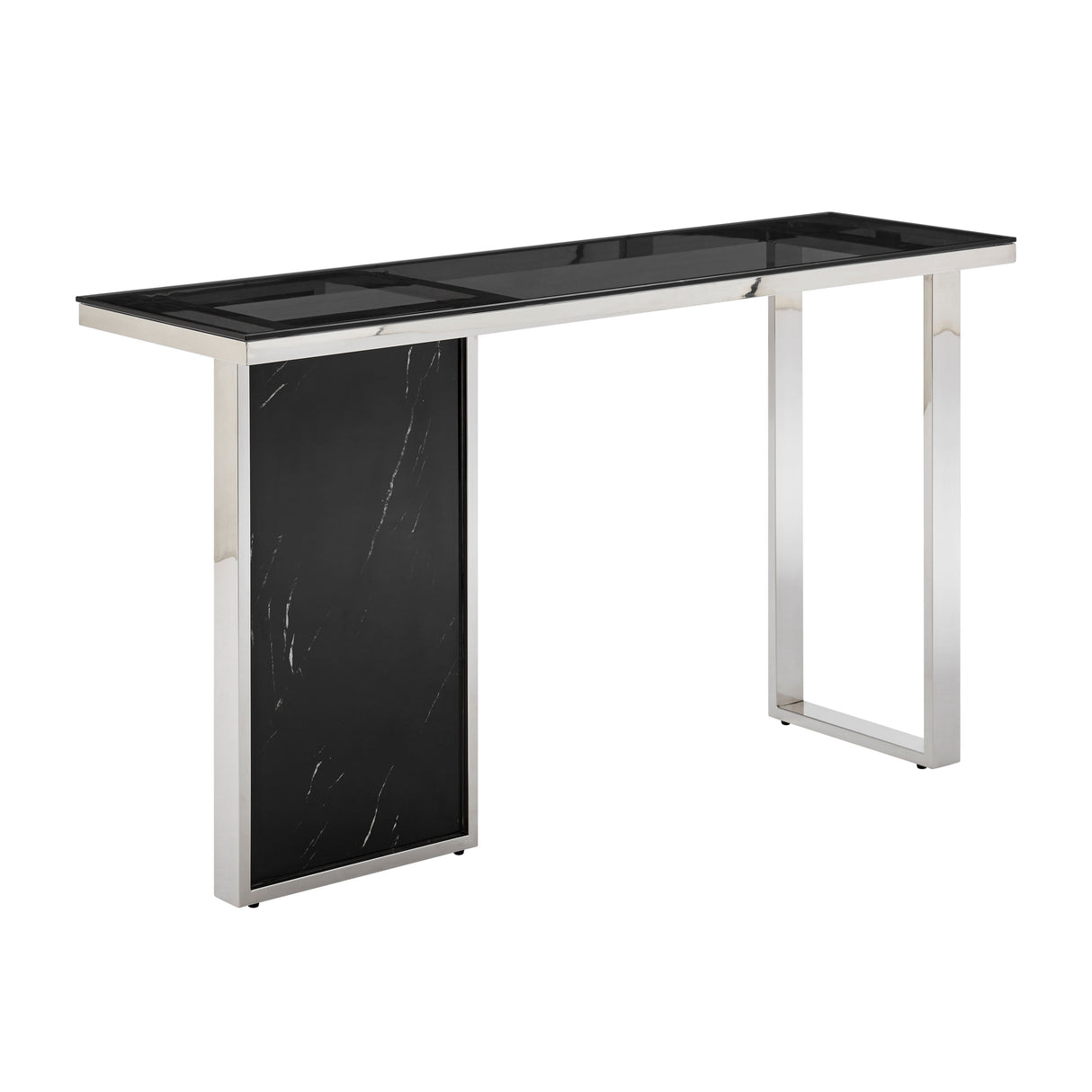 Monolith Chic Marble Console Table // Black  | Finesse - Home Elegance USA