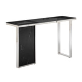 Monolith Chic Marble Console Table // Black  | Finesse - Home Elegance USA