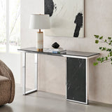 Monolith Chic Marble Console Table // Black  | Finesse - Home Elegance USA