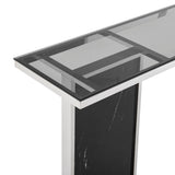 Monolith Chic Marble Console Table // Black  | Finesse - Home Elegance USA