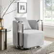 The Marvel Contemporary Accent Chair // Gray and Brushed Nickel  | Finesse - Home Elegance USA