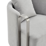 The Marvel Contemporary Accent Chair // Gray and Brushed Nickel  | Finesse - Home Elegance USA
