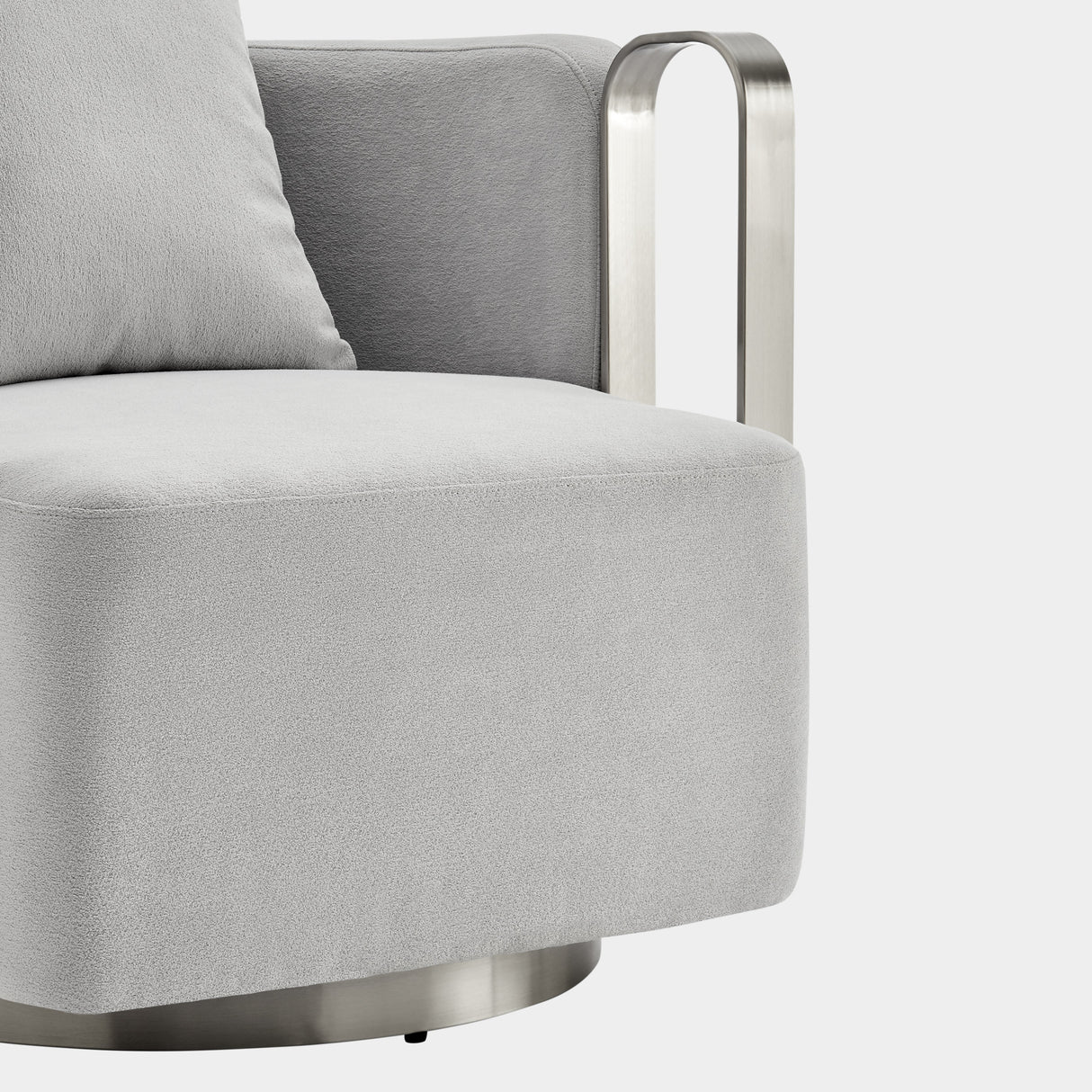 The Marvel Contemporary Accent Chair // Gray and Brushed Nickel  | Finesse - Home Elegance USA