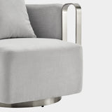 The Marvel Contemporary Accent Chair // Gray and Brushed Nickel  | Finesse - Home Elegance USA