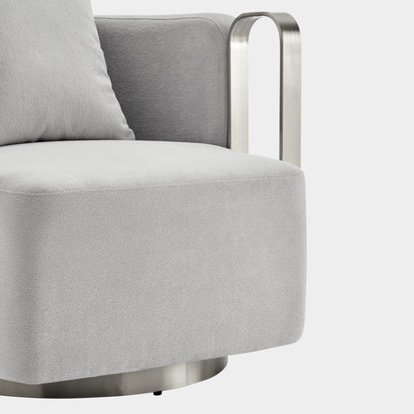 The Marvel Contemporary Accent Chair // Gray and Brushed Nickel  | Finesse - Home Elegance USA