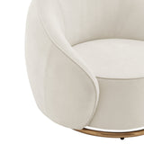 Ivory Swing Luxury Swivel Accent Chair // Ivory and Brushed Gold  | Finesse - Home Elegance USA