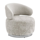 Elegant Swirl Swivel Accent Chair // Gray and Chrome  | Finesse