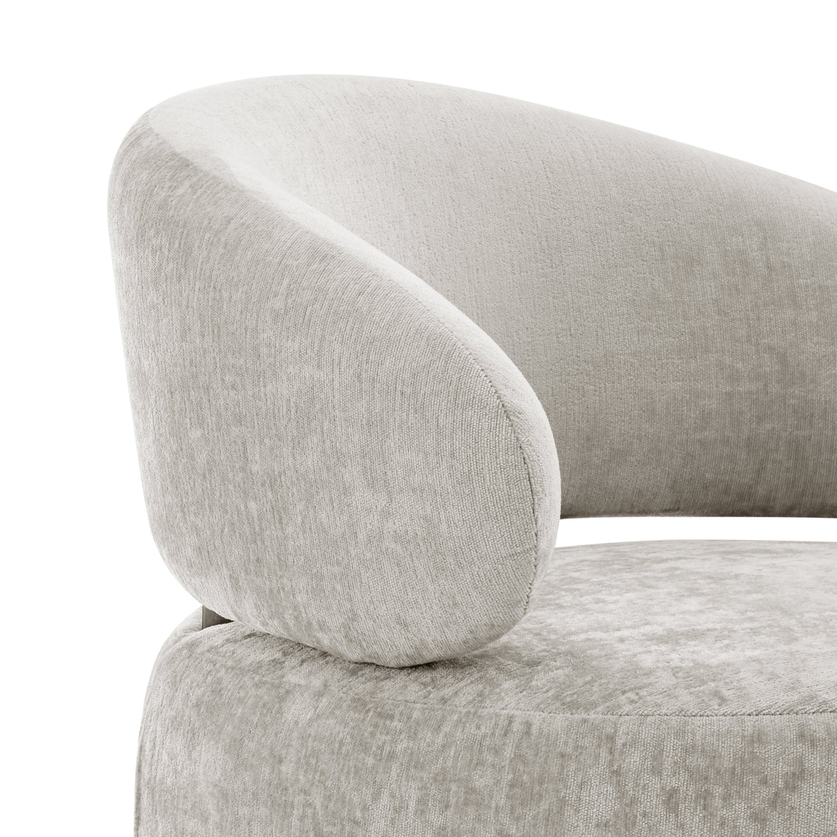 Elegant Swirl Swivel Accent Chair // Gray and Chrome  | Finesse