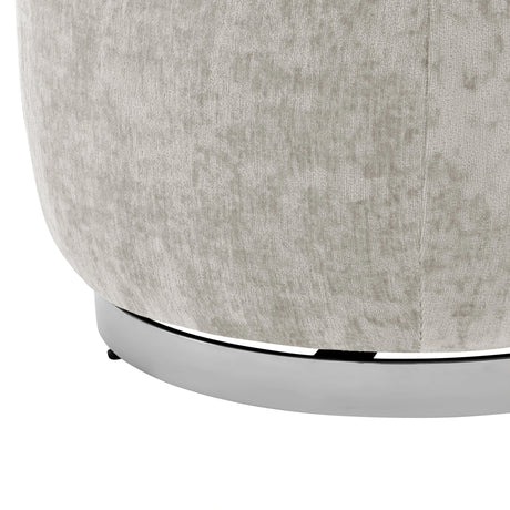 Elegant Swirl Swivel Accent Chair // Gray and Chrome  | Finesse - sold by Home Elegance USA