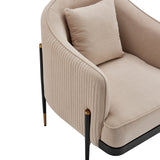 Versa Transitional Elegance Accent Chair // Beige, Black and Gold  | Finesse - Home Elegance USA