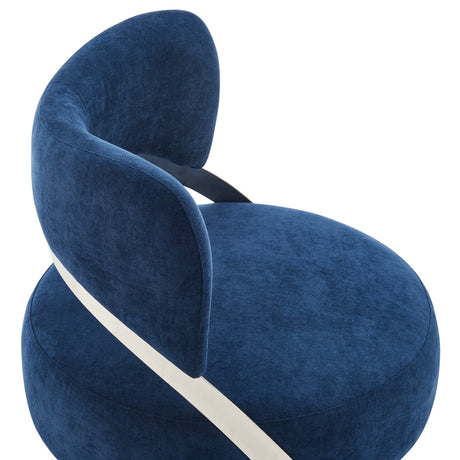Aura Modern Accent Chair // Blue and Chrome  | Finesse - sold by Home Elegance USA