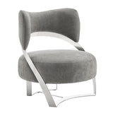 Aura Modern Accent Chair // Gray and Chrome  | Finesse