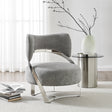 Aura Modern Accent Chair // Gray and Chrome  | Finesse - sold by Home Elegance USA