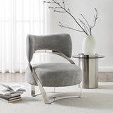Aura Modern Accent Chair // Gray and Chrome  | Finesse