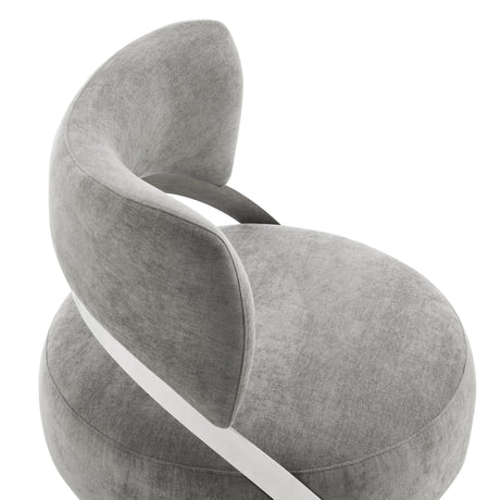 Aura Modern Accent Chair // Gray and Chrome  | Finesse - sold by Home Elegance USA