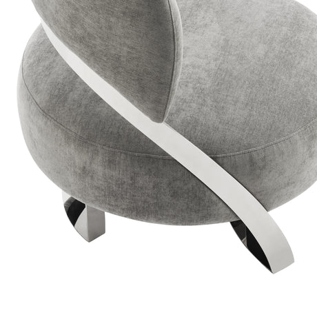 Aura Modern Accent Chair // Gray and Chrome  | Finesse - sold by Home Elegance USA