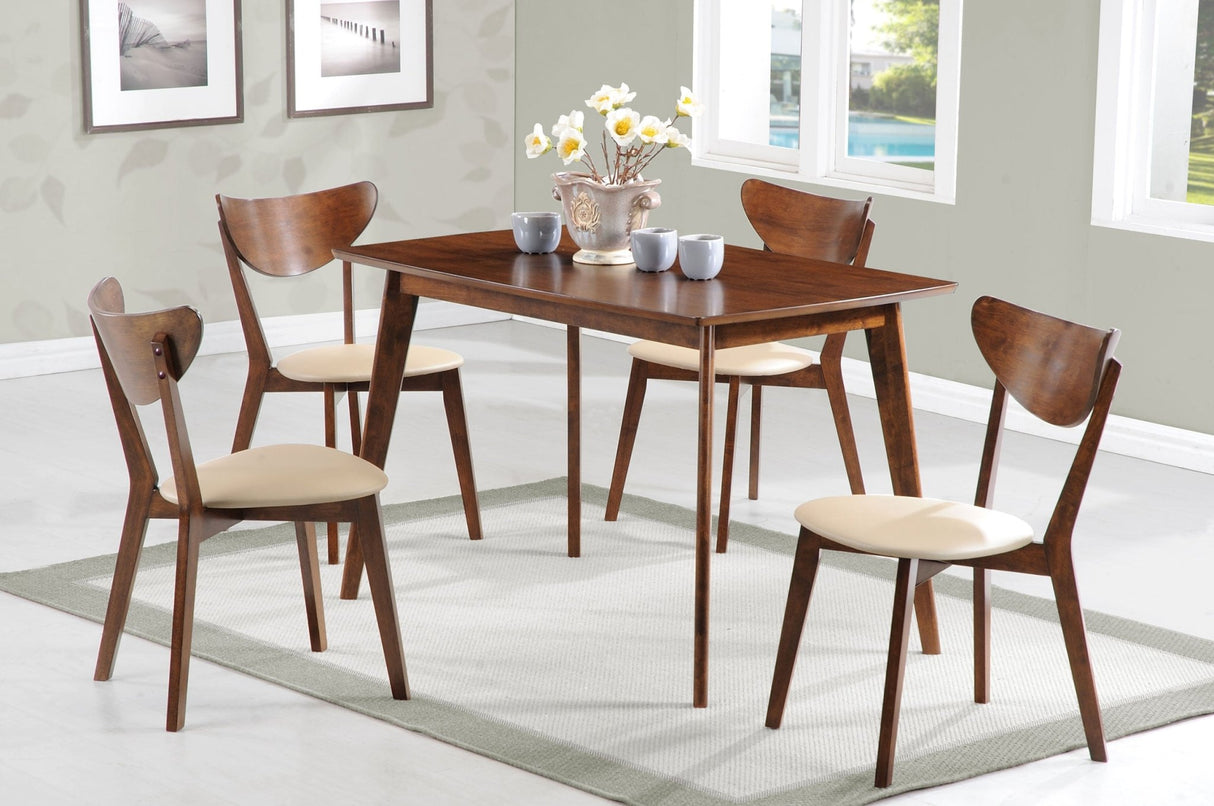 Kersey 5 - piece Rectangular Dining Set Chestnut and Tan | Coaster | Home Elegance USA