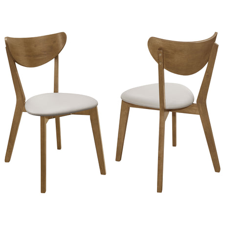 Side Chair - Kersey Dining Side Chairs with Curved Backs Beige and Chestnut (Set of 2)