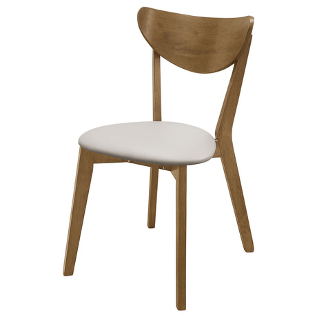 Side Chair - Kersey Dining Side Chairs with Curved Backs Beige and Chestnut (Set of 2)