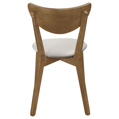 Side Chair - Kersey Dining Side Chairs with Curved Backs Beige and Chestnut (Set of 2)