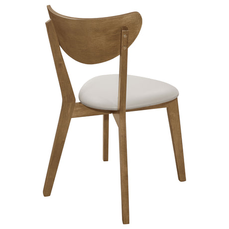 Side Chair - Kersey Dining Side Chairs with Curved Backs Beige and Chestnut (Set of 2)