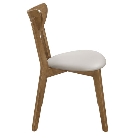 Side Chair - Kersey Dining Side Chairs with Curved Backs Beige and Chestnut (Set of 2)