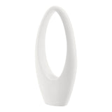 Mandolin Small Floor Vase Sculpture // Frosted White  | Finesse - Home Elegance USA